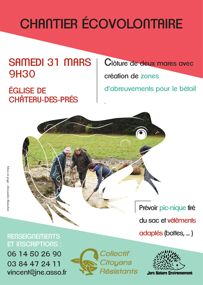 Chantier écovolontaire aménagement de mares à Chateau-des-prés