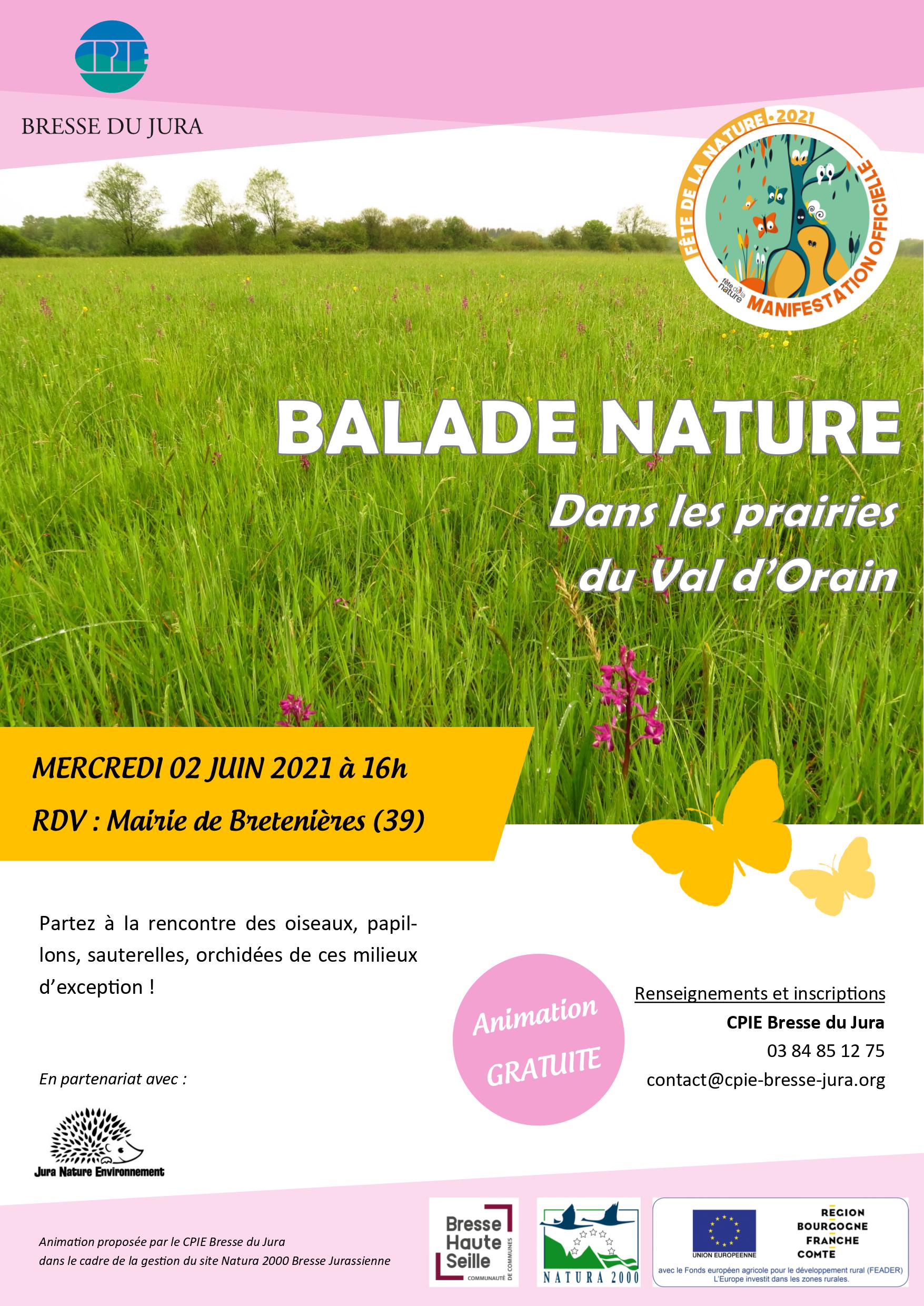 [REPORTE] Balade nature dans les prairies du Val d’Orain le 19 mai REPORTEE au 2 juin
