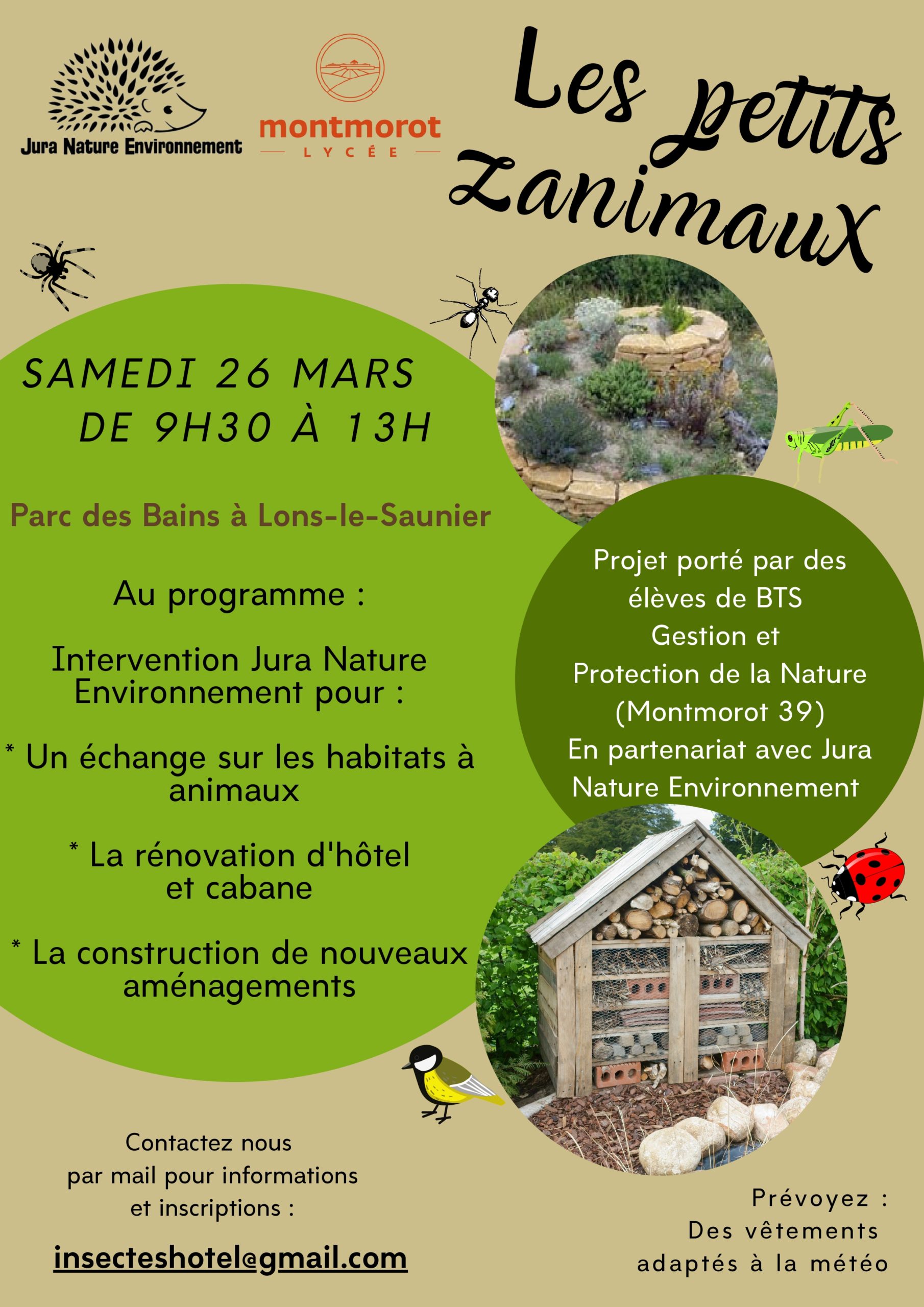 Hôtels à insectes & Cie le samedi 26 mars au Parc des Bains