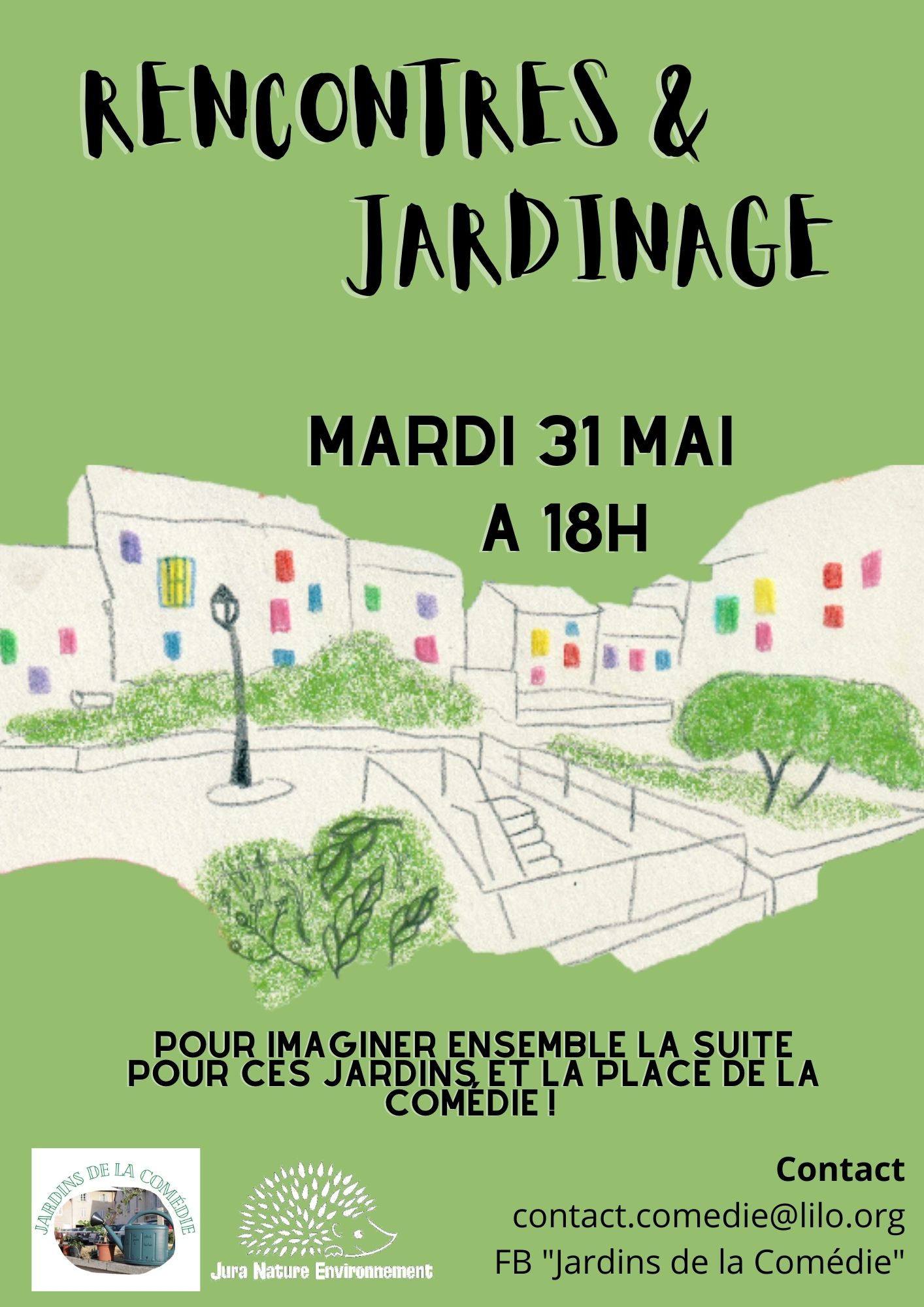 Rencontres et jardinage aux jardins de la Comédie le mardi 31 mai
