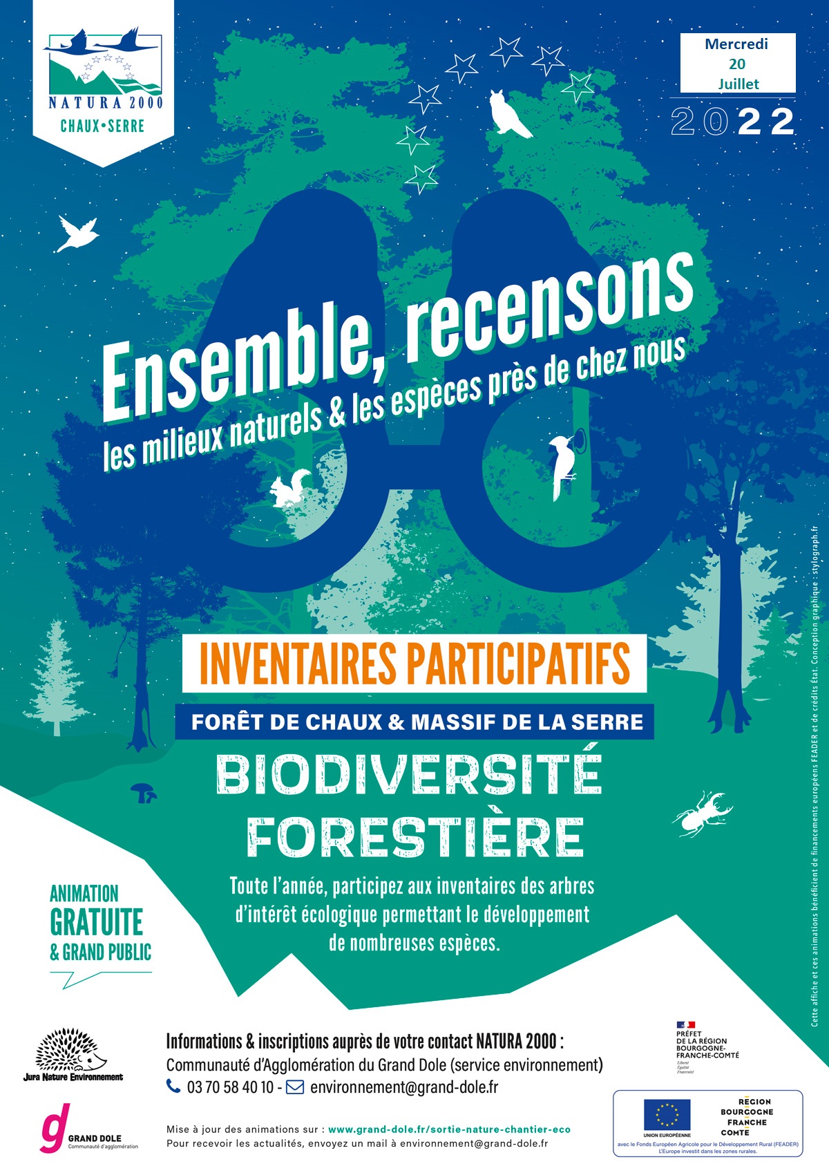 Inventaire participatif en forêt de Chaux le mercredi 20 juillet